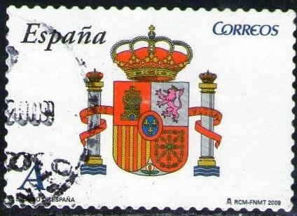 z vendido España 2009 4447 Sello º Banderas y Mapas Escudo Timbre Espagne Spain Spagna
